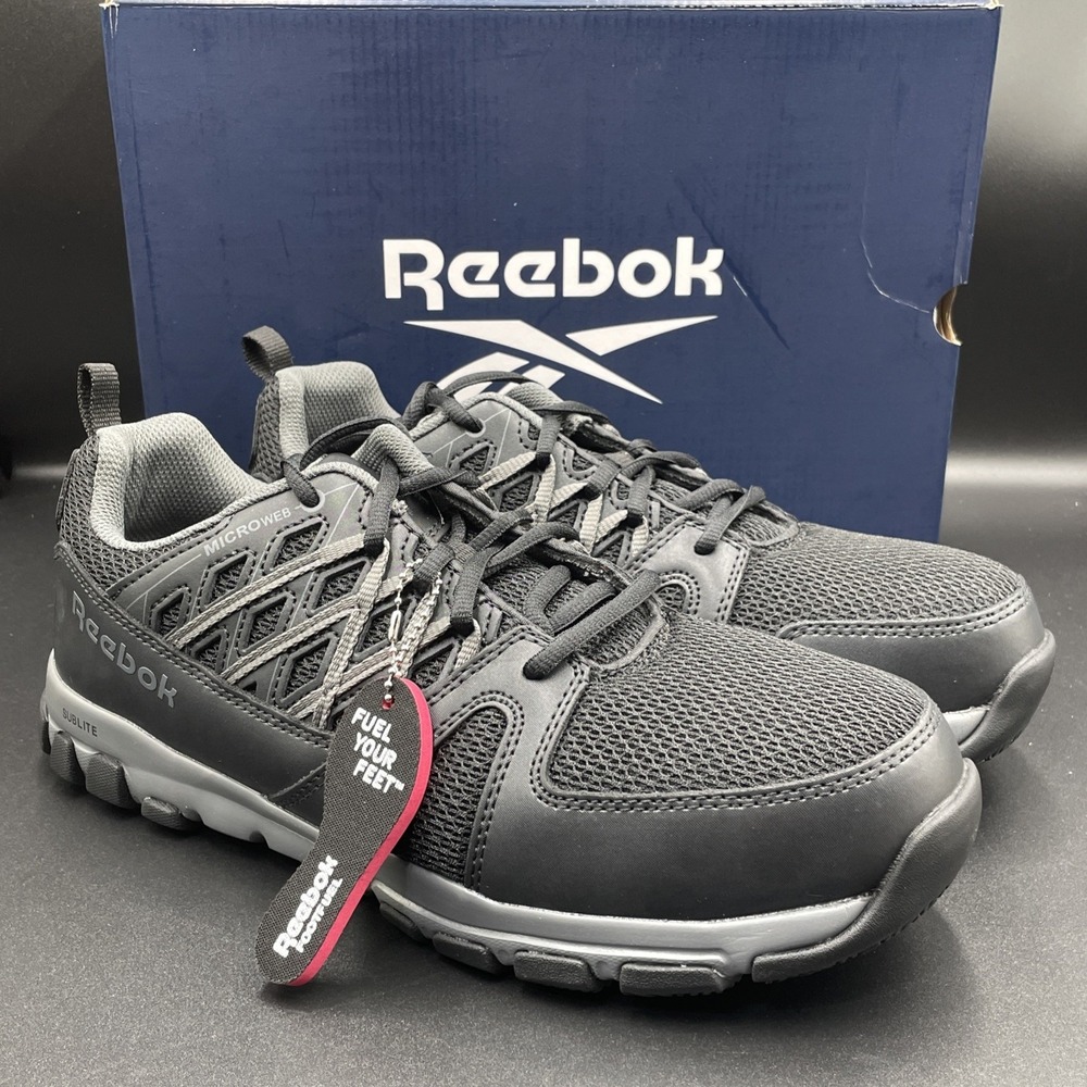 Reebok‎ Sublite Work Men's Athletic Work Steel Safety Toe Shoe RB4016 Size 9.5M